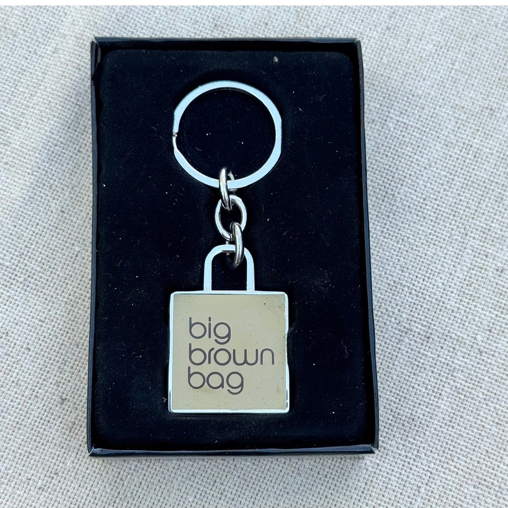Bloomingdales Big Brown Bag Keychain Shopping Bag Charm UNUSED CUTE